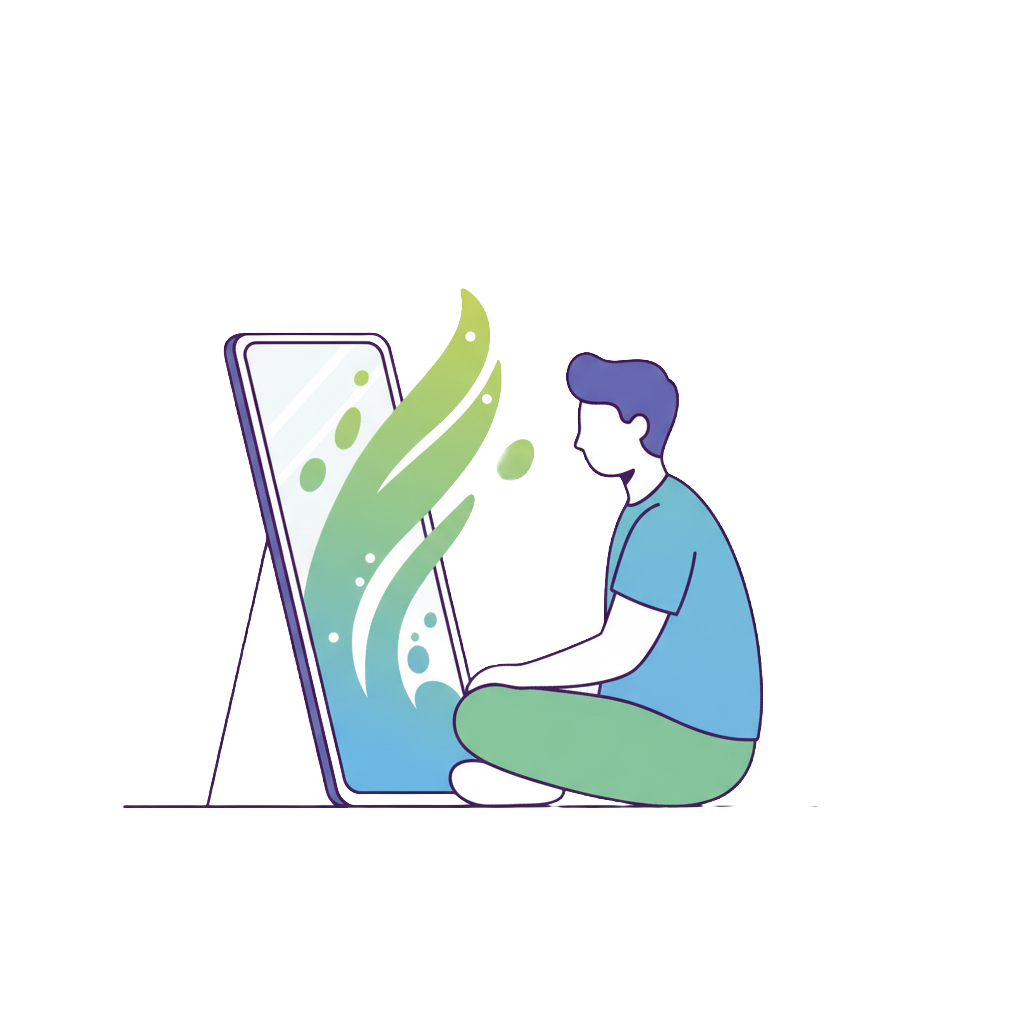 Self-awareness foundation illustration - person reflecting on their inner light and mental wellness journey